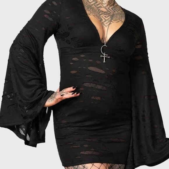 KILLSTAR Grey Decaying XS Dress nwt - Picture 1 of 6